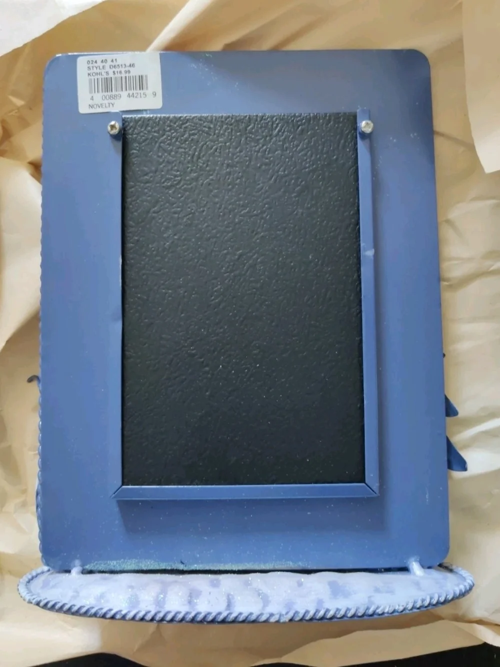 Kohl's Blue Glitter Snowman & Tree Holiday Picture Frame